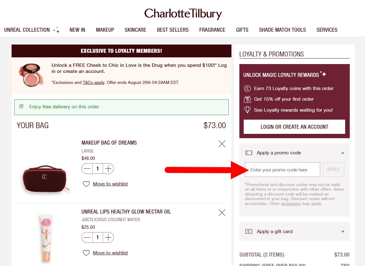 “Charlotte Tilbury Promotional Code”